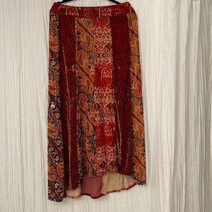 NWOT FREE PEOPLE HIGH ATL PANEL VELVET SKIRT Z17-8